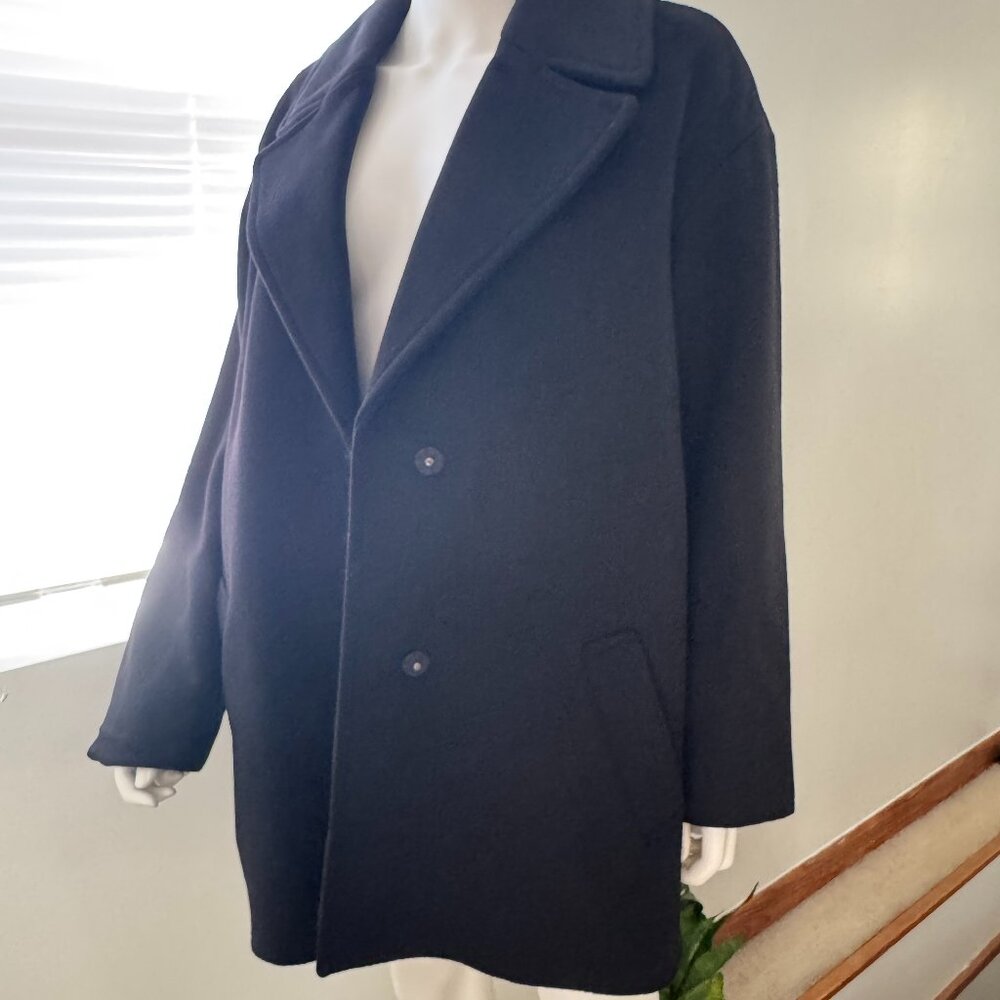 EXPRESS Black Mid-Length Wool Pea Coat Women's Size Medium